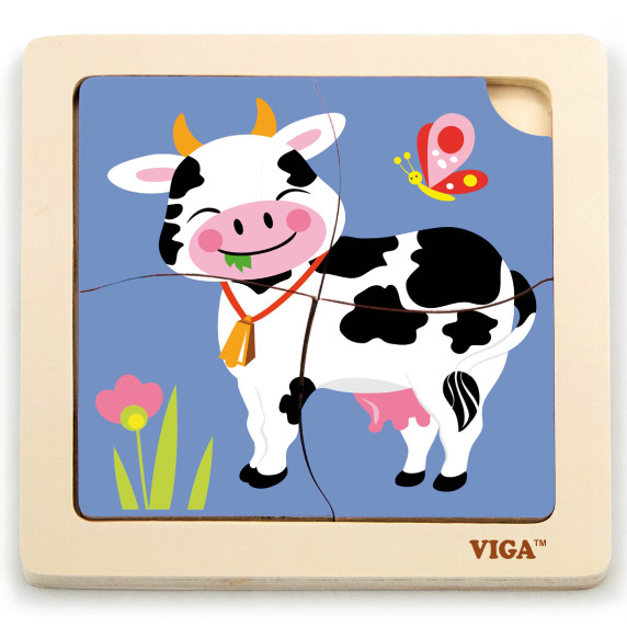 VIGA Handy Wooden Cow Puzzle