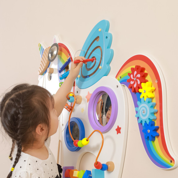 VIGA Wooden Manipulative Sensory Board Unicorn FSC Montessori Certificate