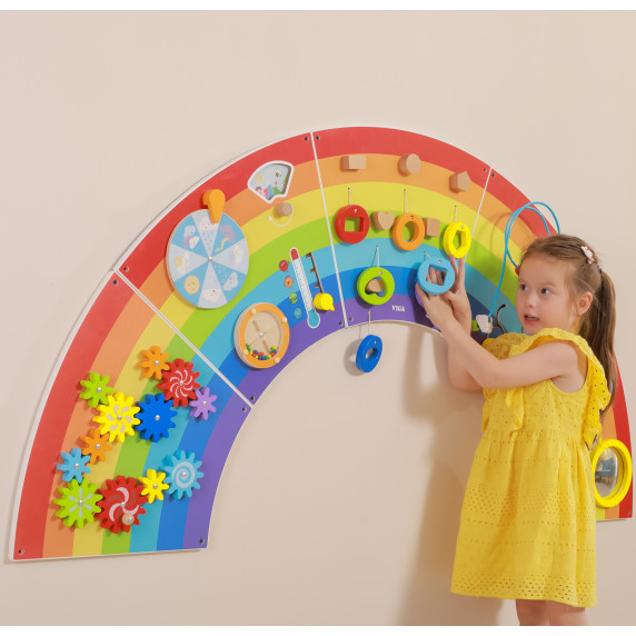 VIGA Wooden Sensory-Manipulation Board EDU Rainbow FSC Certificate
