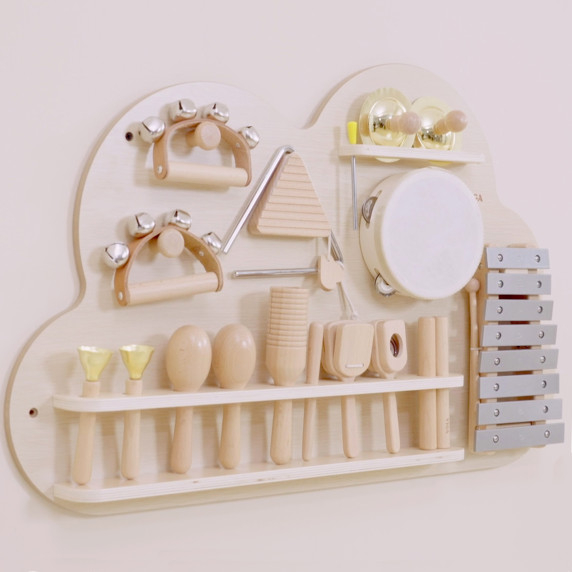 VIGA Wooden Music Board Set of 12 Percussion Instruments