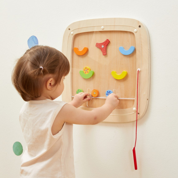 VIGA Wooden Manipulative Sensory Pinball Game Board