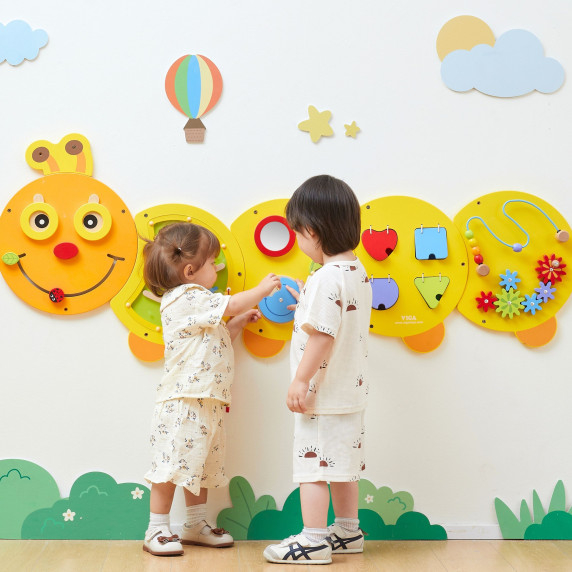 VIGA Large Wooden Caterpillar Activity Board