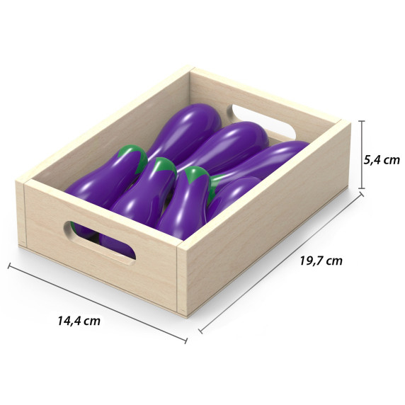 VIGA Wooden Fruits and Vegetables Set of 10 Crates