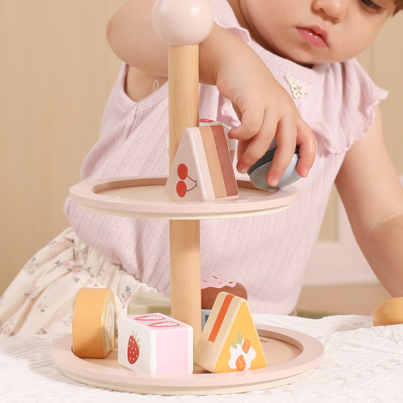 VIGA Wooden Cake Stand with Accessories
