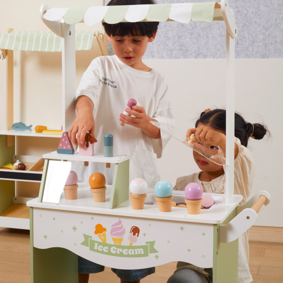 VIGA PolarB Wooden Ice Cream Stand Mobile Ice Cream Parlor