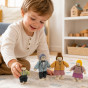 VIGA Set of Wooden Dolls with Cloth Clothes 4 pcs