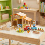 VIGA Wooden Farm Farmer's House with Garden and Tractor 21 pieces