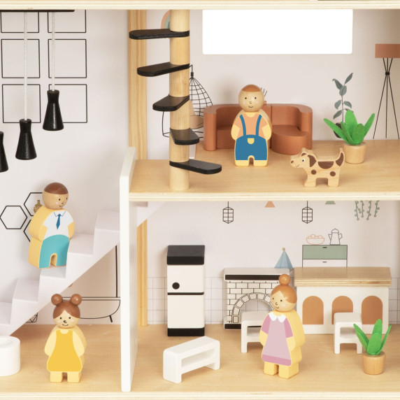TOOKY TOY Wooden Doll House 25 Pieces