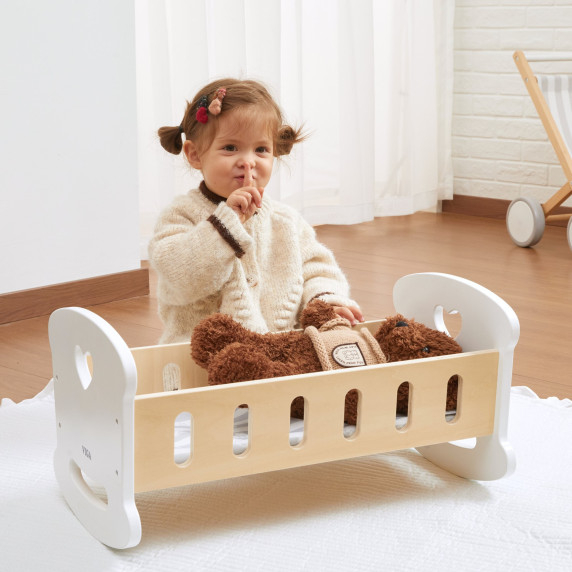 VIGA Wooden Doll Cradle with Heart