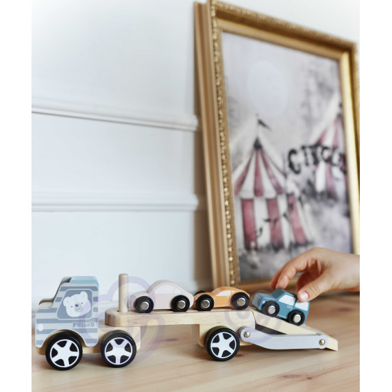 VIGA PolarB Wooden Toy Car with Montessori Cars