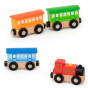 VIGA WOODEN MAGNETIC TRAIN CARRIAGES CHUCK TRAIN LOCOMOTIVE 3+
