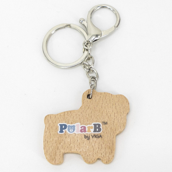 VIGA PolarB Wooden Keychain White Teddy Bear Keyring