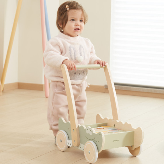 Viga Wooden Pusher Trolley
