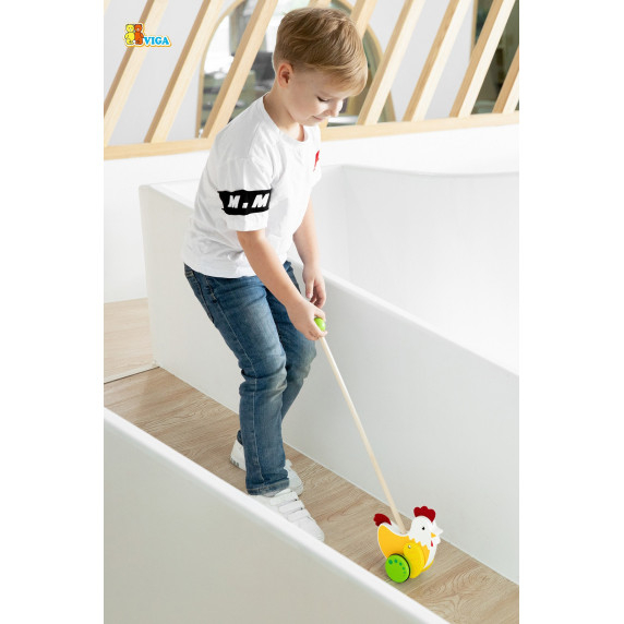 VIGA Wooden Educational Pusher Hen