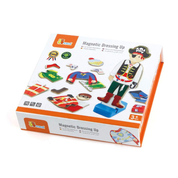 Viga Wooden Magnetic Puzzle Educational Dress Up 8 Characters