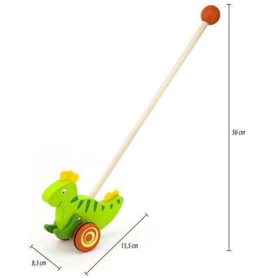 Viga Toys Wooden Dinosaur Pusher