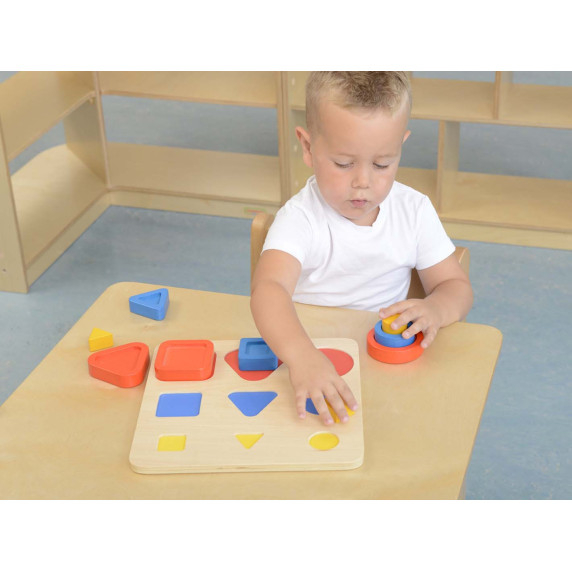 MASTERKIDZ Shape Sorter Montessori Geometric Blocks