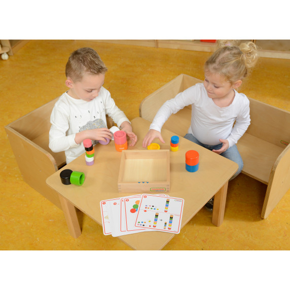 MASTERKIDZ Colorful Wooden Blocks and Round Cups