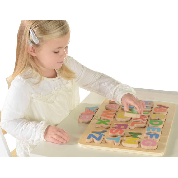 MASTERKIDZ Wooden Educational Board Alphabet Capital Letters Montessori