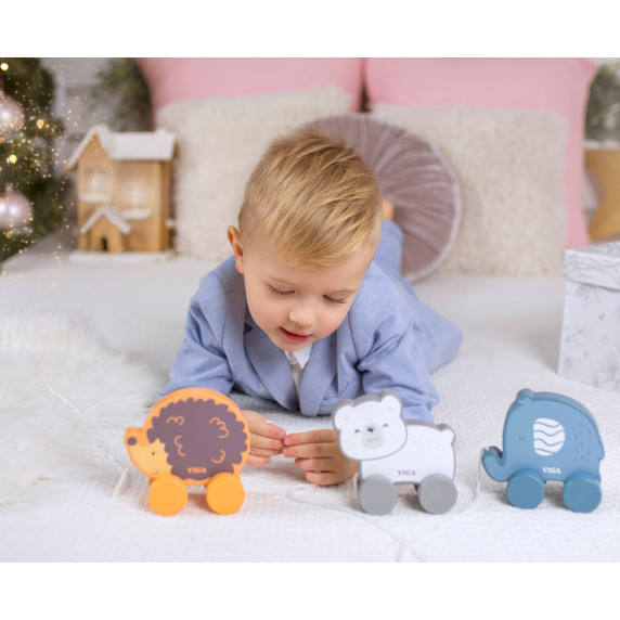 Viga Wooden Polar Bear Pull-Along - PolarB