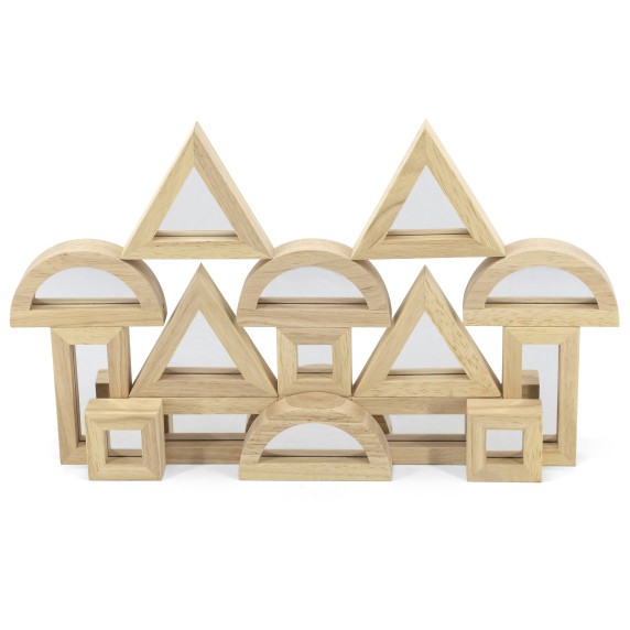 VIGA Wooden Mirror Blocks 16-piece puzzle