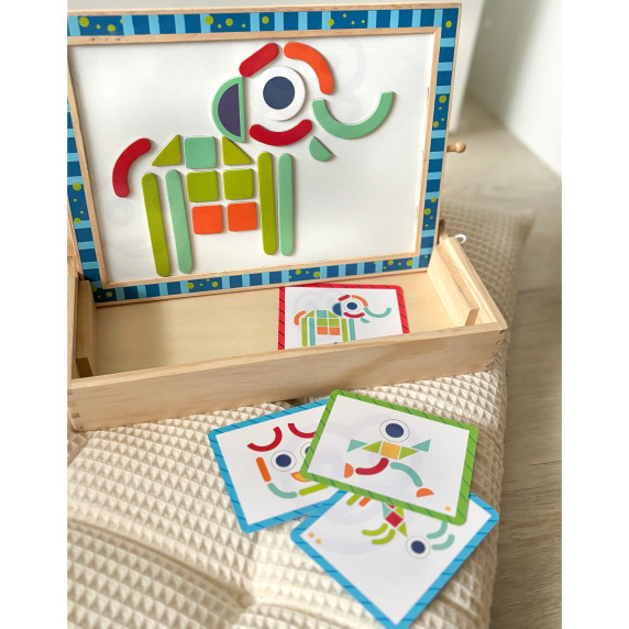TOOKY TOY Magnetic Chalk Board 2 in 1 Shape Puzzle 117 Pieces FSC Certified