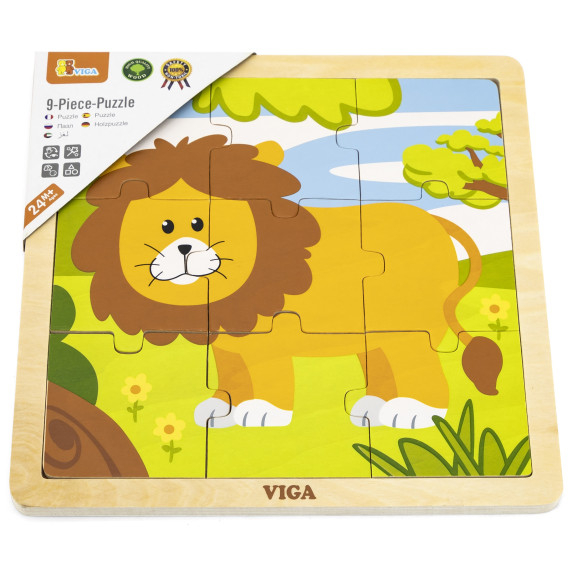 VIGA Handy Wooden Lion Puzzle 9 pieces