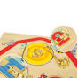 Tooky Toy Wooden Manipulative Board Opening and Closing Locks with Animals