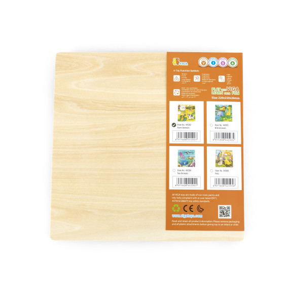 VIGA Wooden Puzzle with Pins Farm 12m+