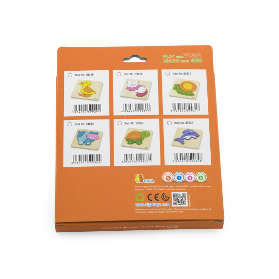 VIGA Baby's First Wooden Puzzle Hippopotamus