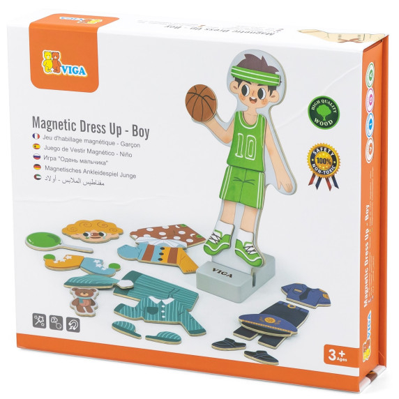 VIGA Wooden Magnetic Educational Dress Up Puzzle