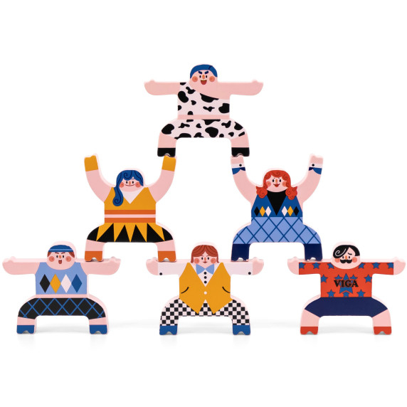 VIGA Arcade Game Balancing Circus Figures Puzzle 12 pieces