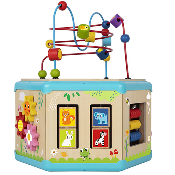 TOOKY TOY Interactive Wooden Montessori Hexagon Opening Box
