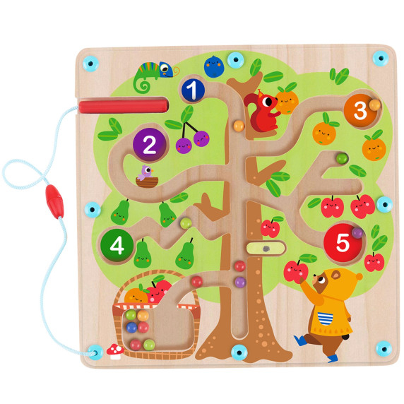 TOOKY TOY Fruit Tree Magnetic Maze Learning Counting