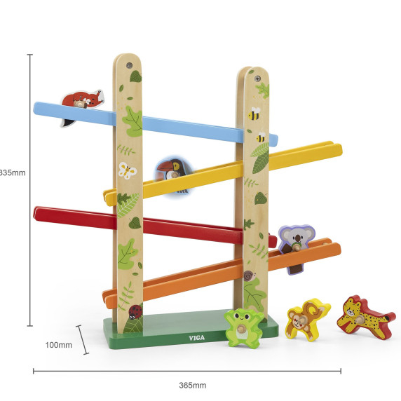 VIGA Wooden Slide for Animals Jungle 7 pcs.