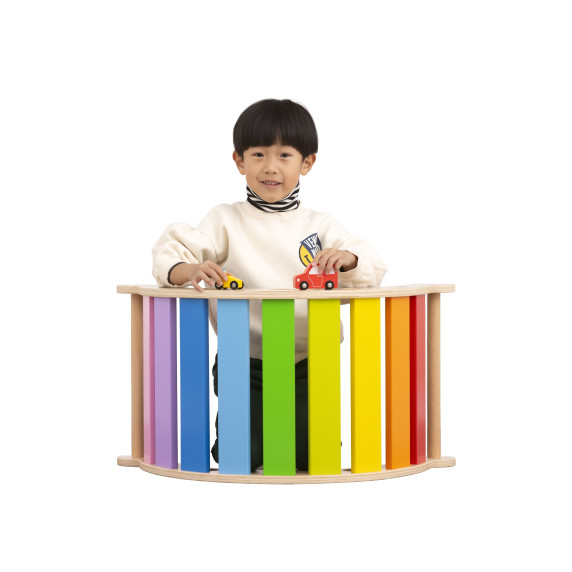 VIGA Wooden Rocker Bridge 2 in 1 Montessori Rainbow Swing