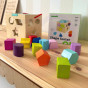 TOOKY TOY Wooden Sorter Colored Cube with Colored Patterns 13 pcs.