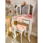 TOOKY TOY Wooden Dressing Table with Chair, Folding Mirror, Accessories, 15 pcs.