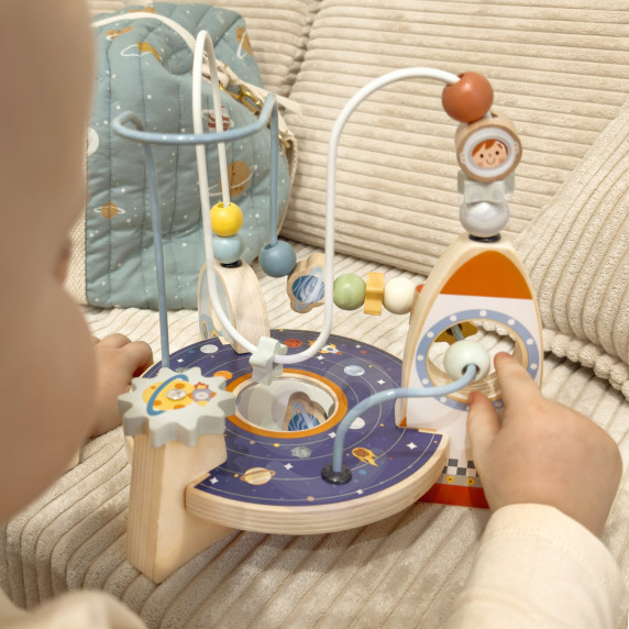 TOOKY TOY Wooden Rocket Motor Loop Maze