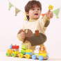 VIGA Wooden Stacking Train – Farm Animals 18M+ 17 pieces