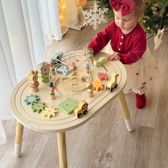 TOOKY TOY Wooden Safari Activity Table