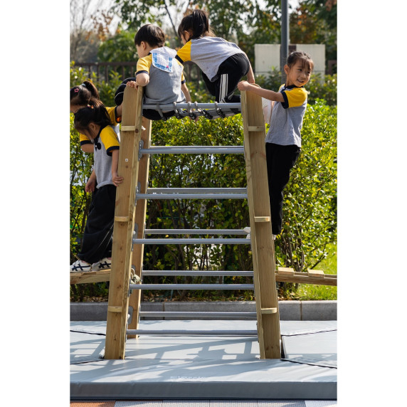 CLASSIC WORLD EDU Wooden Climbing Tower with Safety Mats Set