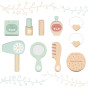 TOOKY TOY Wooden Dressing Table with Chair, Accessories, Mirror with LED Lighting + Cosmetics