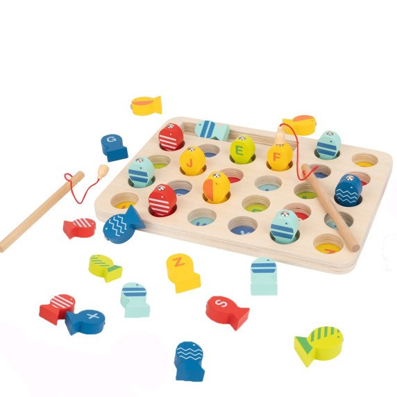 Tooky Toy Wooden Game Fishing Learning Letters 29 pcs.