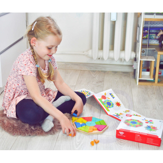 TOOKY TOY Octagonal Puzzle Wooden Mosaic Educational (73 pcs.)