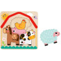 TOOKY TOY Wooden Montessori Puzzle Multilayer Board Animals on the Farm 7 pcs.