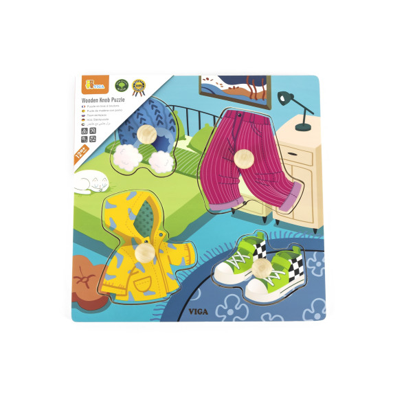 VIGA Wooden Puzzle with Clothes Pins