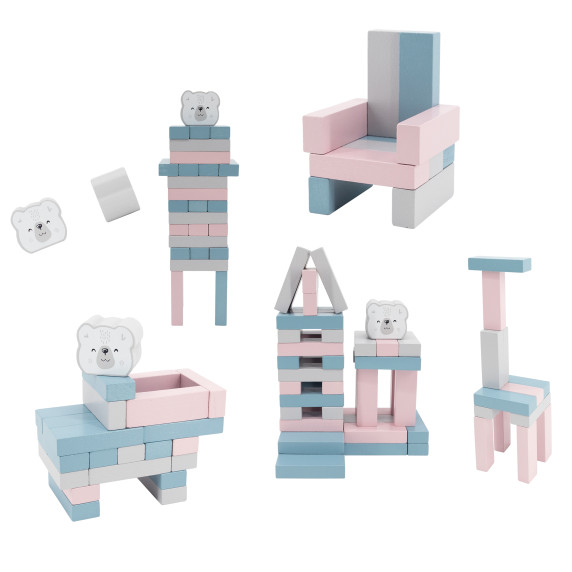 VIGA PolarB Wooden Tower Puzzle Pastel Game