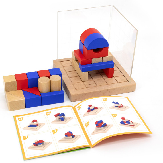 VIGA Wooden Building Game 3D Montessori Blocks