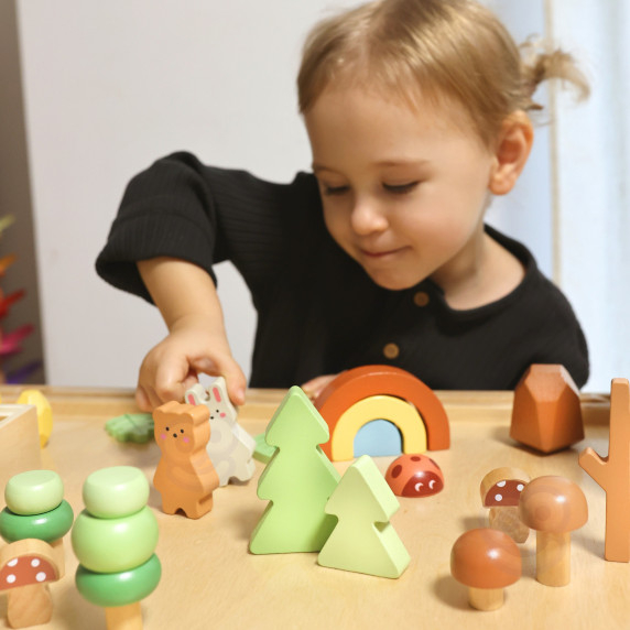 TOOKY TOY Forest Set Stackable Puzzle Blocks Figures